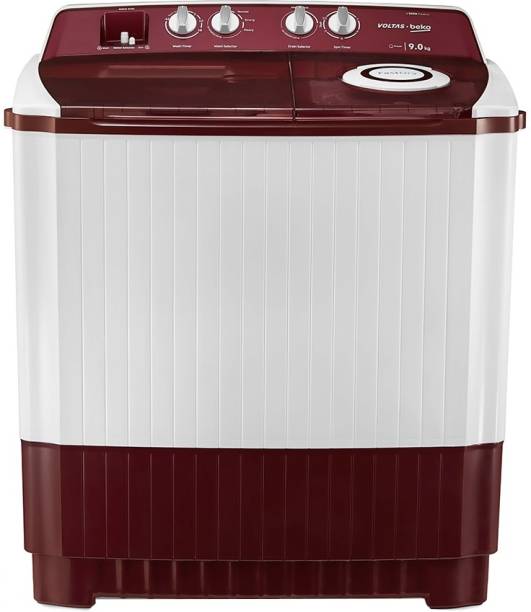 Voltas Beko by A Tata Product 9 kg with Inverter Semi Automatic Top Load Washing Machine Maroon, White