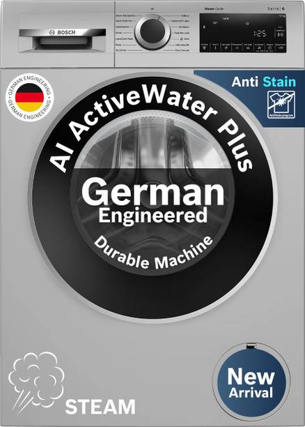 BOSCH 12 kg Fully Automatic Front Load Washing Machine with In-built Heater Silver