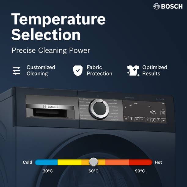 BOSCH 9 kg Fully Automatic Front Load Washing Machine with In-built Heater Silver