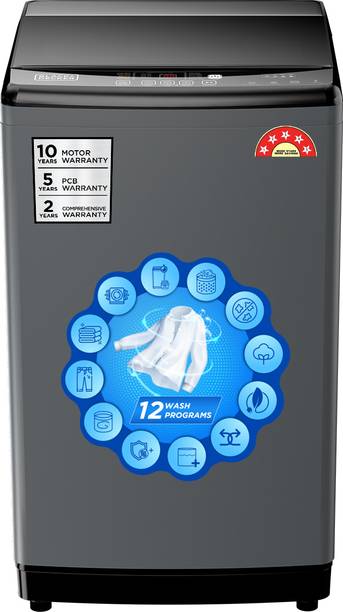 BLACK+DECKER 7 kg Fully Automatic Top Load Washing Machine with In-built Heater Grey