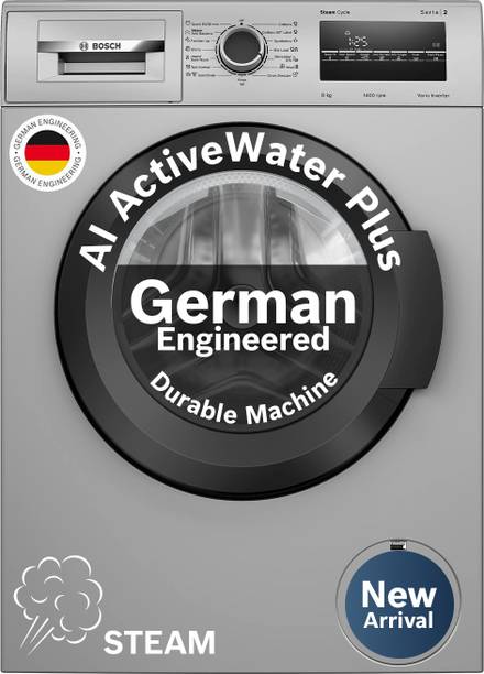 BOSCH 8 kg Fully Automatic Front Load Washing Machine with In-built Heater Grey