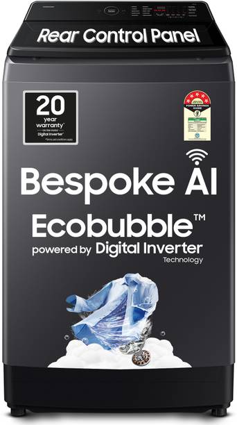 Samsung 12 kg 5 Star, AI Wash, Ecobubble, AI Energy Mode, AI VRT+, Super Speed, Soft Closing Door, Wi-Fi, Digital Inverter, Fully-Automatic Fully Automatic Top Load Washing Machine Grey, Black