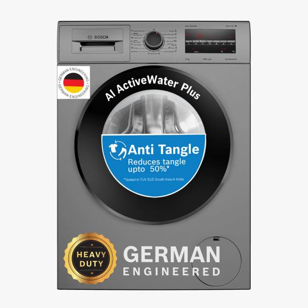 BOSCH 8 Kg with Steam Fully Automatic Front Load Washing Machine with In-built Heater Grey