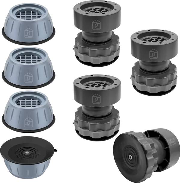 डलुसी Washer Dryer Anti Vibration Pads with Suction Cup Feet, Washing Machine, Fridge , Furniture Leveling Feet Anti Walk Pads Shock Absorber Furniture Lifting Base (4 pcs) वाशिंग मशीन ट्रॉली