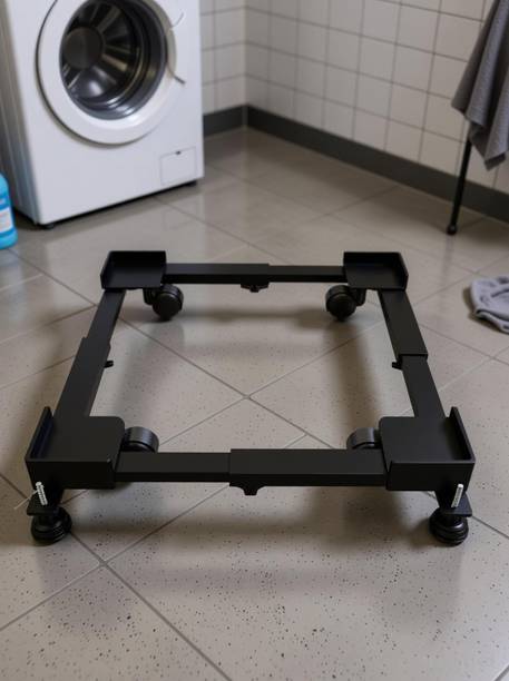 Smart Shelter Washing Machine, Water Cooler, Air Cooler, Refrigerator for Front & Top Loading Washing Machines/Dishwasher Stand/Trolley (Min:16.5"x 19.5", Max: 25.5"x32") Material Iron