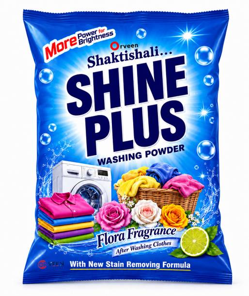 Orveen Shine Plus Washing Powder 5kg | for Top & Front Load | New & Improved Laundry Detergent Powder (Active Fresh)