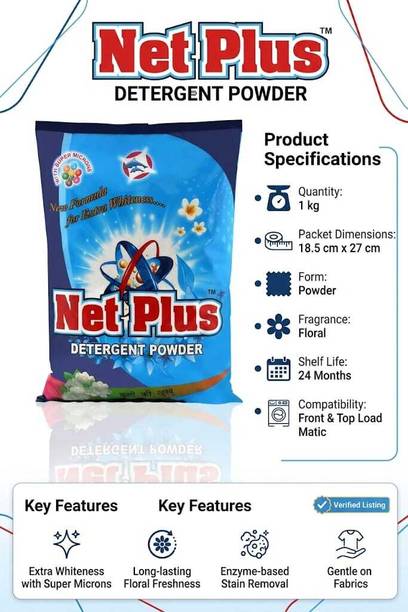 Net Plus Matic Detergent Powder Detergent Powder (long lasting, floral)