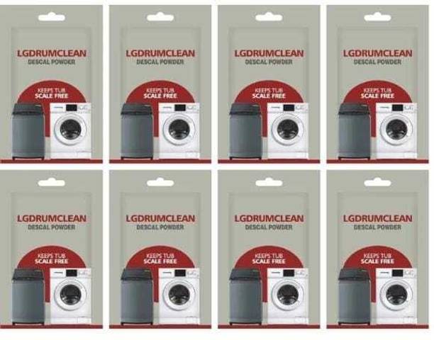 LG DRUM CLEAN Washing Machine Drum Cleaning Descaling Powder Pack Of 8 Descaler (YES)