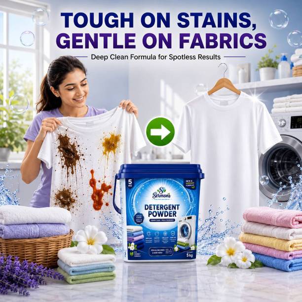 Sermons Power Clean Detergent Powder 5kg Detergent Powder (ACTIVE FRESH) (5 kg) Detergent Powder (ACTIVE FRESH)