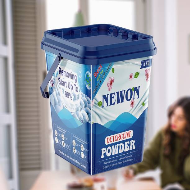 NEWON HIGH_POWER Detergent Powder 5Kg| Preserve Fabrics Shine | Color Safe Detergent Powder (Active Fresh)