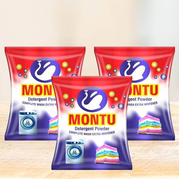 MONTU Laundry Detergent Powder/Surf For Top Load Combo 3 Pack & Stain Free Detergent Detergent Powder (Lime & Lemon Fragrance)