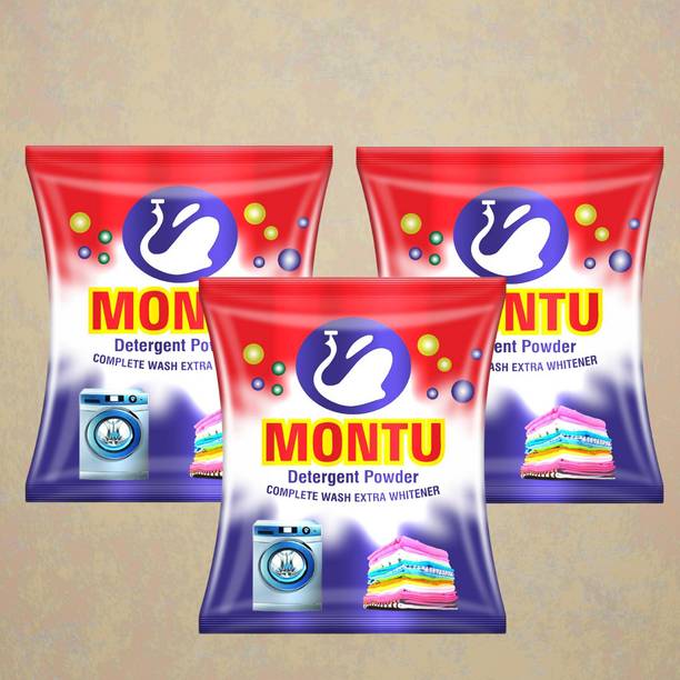 MONTU Surf 9 Kilo Detergent Powder ( Combo Pack 3 ) Remove Stain , Dirt Bright Laundry Detergent Powder (Lime & Lemon Fragrance For 8 Hours)