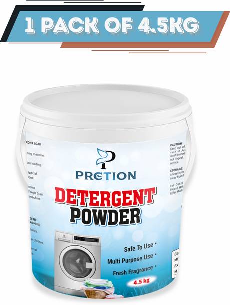 PRETION Smart Wash Detergent Powder 4.5 kg Deep Fabric Cleaning Detergent Powder (Fresh)
