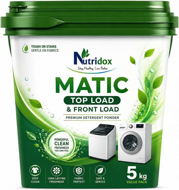 Nutridox Matic Detergent Powder 5 Kg | for Top & Front Load | Eco Friendly | Premium Detergent Powder (Excel Fresh)