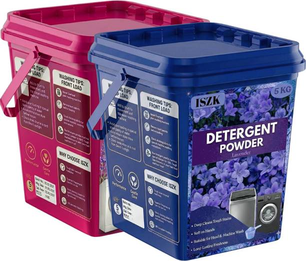 ISZK Detergent Powder 10kg Fresh Care Advanced Detergent Powder for Tough Dirt Detergent Powder (LAVENDER & ROSE)