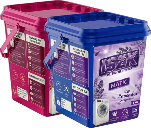 ISZK Detergent Powder 10kg Max Bright Premium Laundry Powder for Color Protection Detergent Powder (LAVENDER & ROSE)