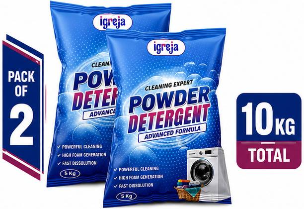 IGREJA Cleaning Expert Laundry Powder 10 kg Machine & Bucket Wash Detergent Powder (Fresh)