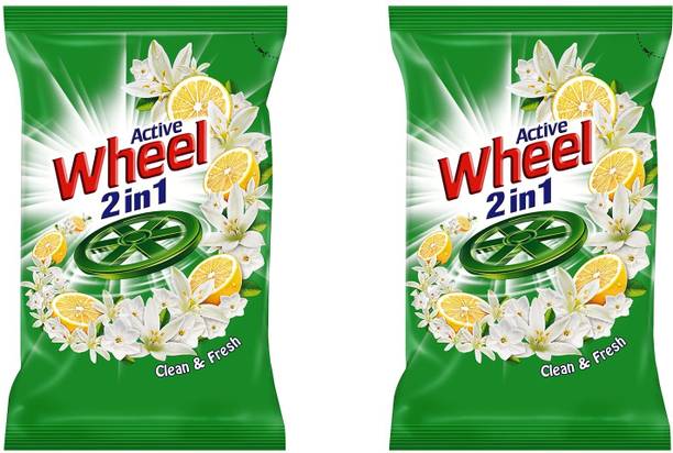 व्हील डिटर्जेंट पाउडर लेमन एन्ड जास्मीन पैक ओएफ 2 डिटर्जेंट पाउडर 2 kg