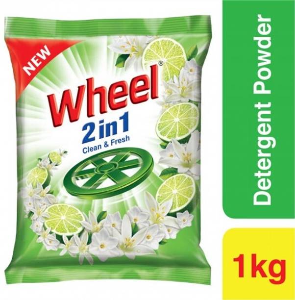व्हील एक्टिव 2इन1 लेमन एन्ड जैस्मीन फ्लेवर्ड डिटर्जेंट पाउडर 1 kg
