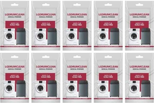 LG DRUM CLEAN Washing Machine Drum Cleaning Descaling Powder Pack Of 10 Descaler (YES)