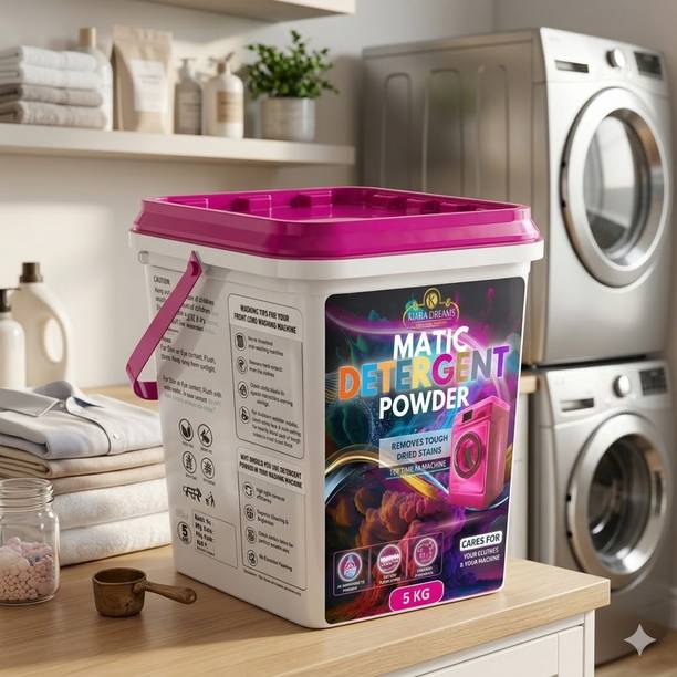 KYARA DREAMS Detergent Powder 5Kg, Matic Wash, Fast Dissolve, Deep Clean Formula Detergent Powder (Fresh)