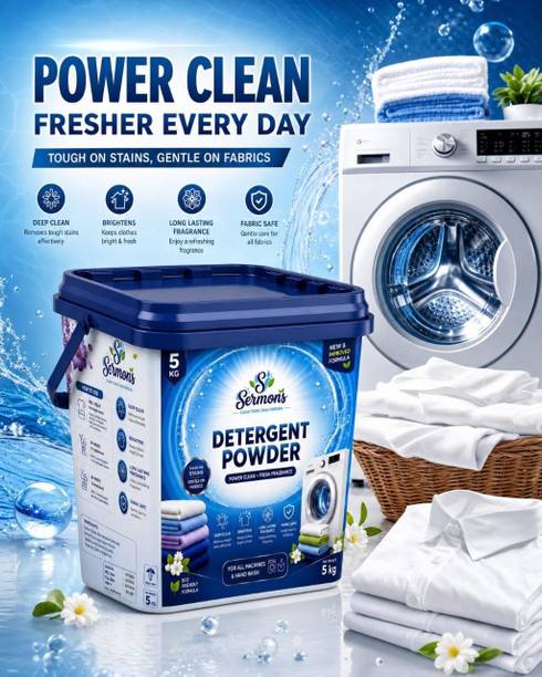 Sermons Advanced Matic Deep Clean Detergent Powder (Active Fresh) (5 kg) Detergent Powder (Active Fresh)
