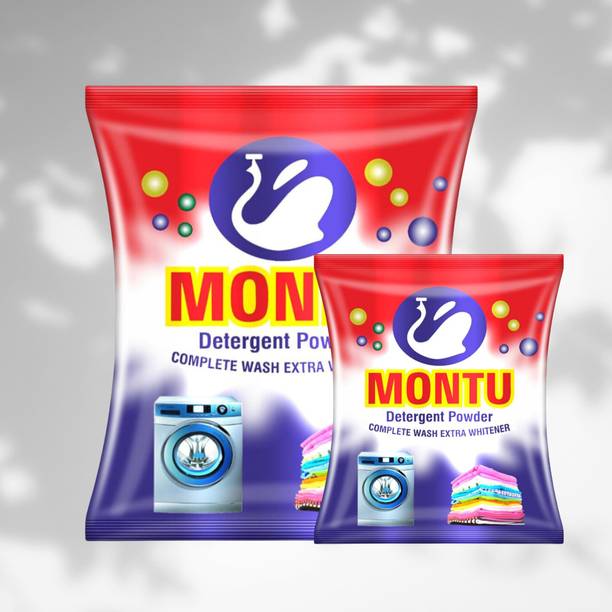 MONTU Detergent Powder/Surf ( Combo Pack Of 2 ) Remove Stain , Dirt For Top Load Detergent Powder (Lime & Lemon Fragrance For 8 Hours)