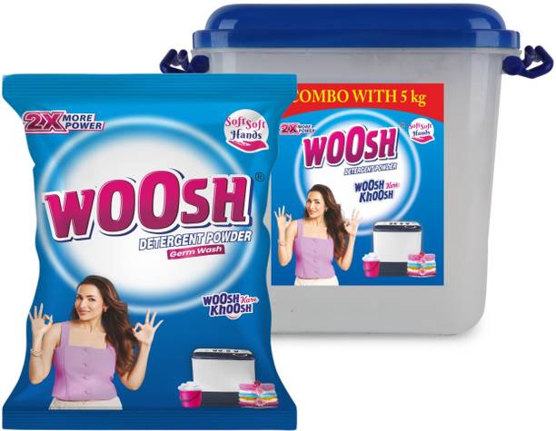 Woosh Germ Washing Detergent Powder for Machine with Germ Protection & Free Container Detergent Powder 5 kg