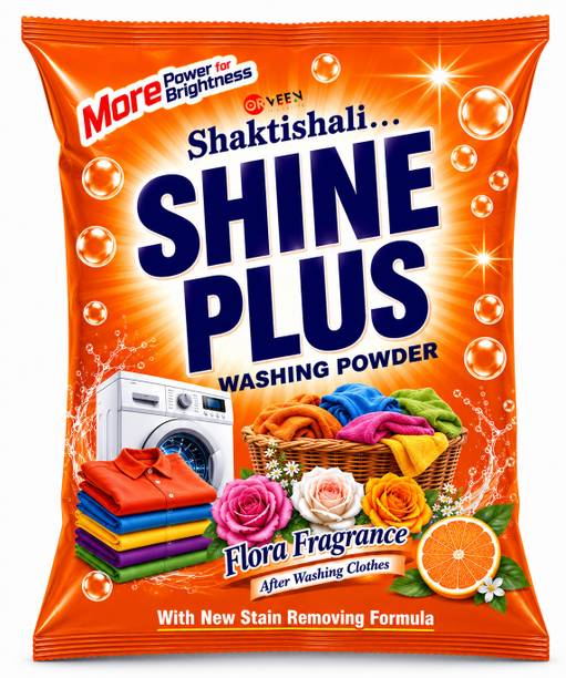 Orveen Shine Plus Washing Powder 5 kg | for Top & Front Load | Advanced Stain Remover Detergent Powder (Active Fresh)