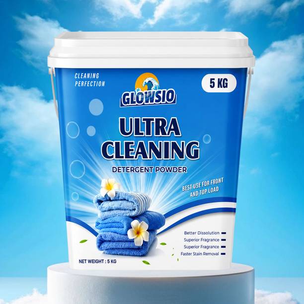 GLOWSIO ULTRA CLEANING Detergent Powder 5KG| Dissolve Easily,Preserve Fabrics Sh