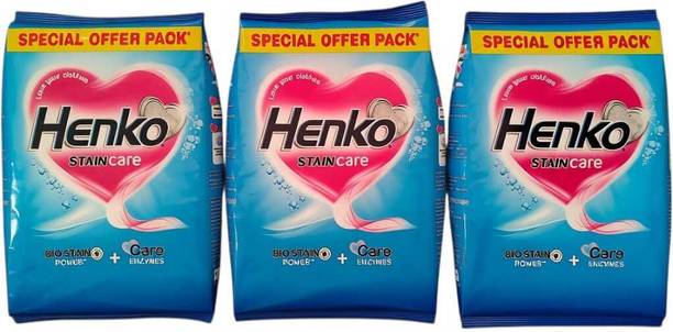Henko stain care laundry detergent powder pack of 3 1kg*3 Detergent Powder (fresh)