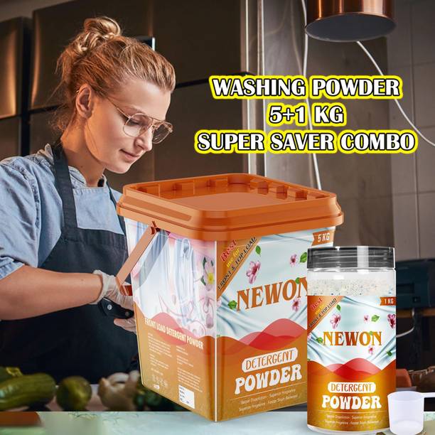 NEWON Ultra Active Detergent Powder 6 kg | Free Scoop| Dissolves Easily, Color Safe Detergent Powder (Active Fresh)