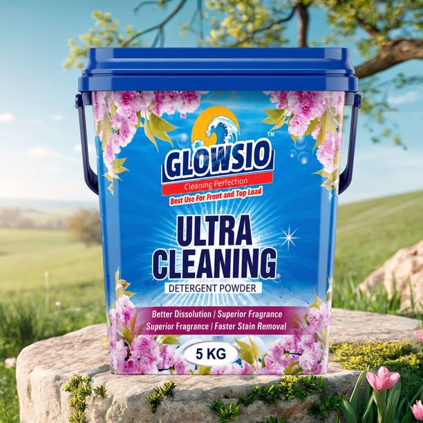 GLOWSIO ULTRA-CLEAN_Detergent Powder 5kg | Dissolves Easily, Preserve Fabrics Sh
