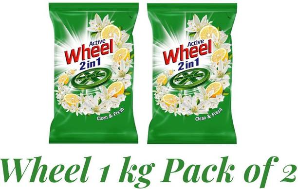 व्हील ग्रीन लेमन & जैस्मीन डिटर्जेंट पाउडर डिटर्जेंट पाउडर 2 kg