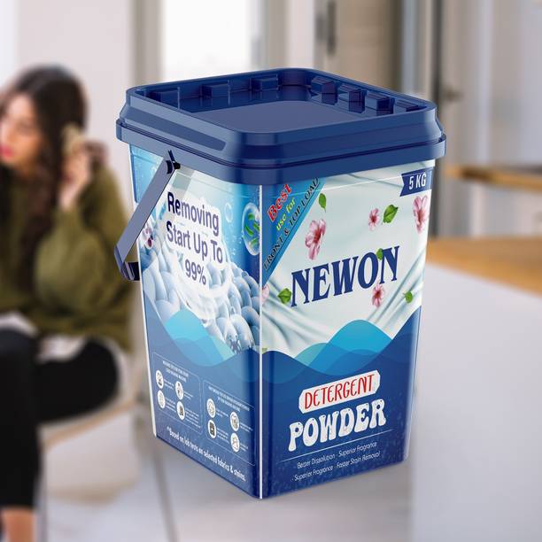 NEWON HIGH_POWER_Detergent Powder 5Kg| Preserve Fabrics Shine | Color Safe Detergent Powder (Active Fresh)