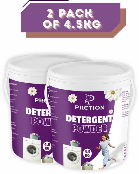 PRETION Flash Bright Laundry Detergent Powder 9 kg Tough Stain Fighter Detergent Powder (Fresh)
