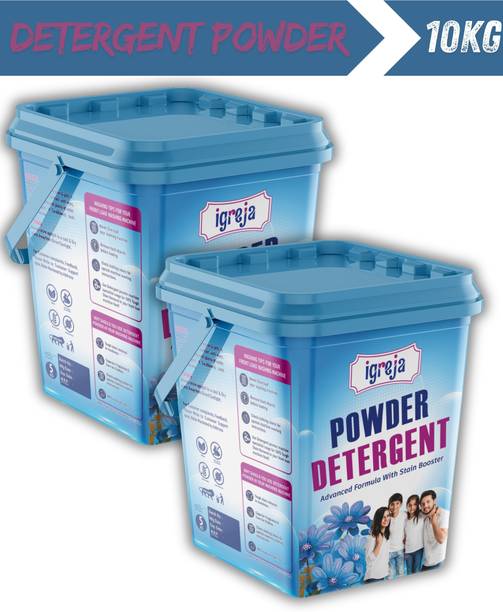 IGREJA Bright Like New Front/Top Load Stain Boost Blue Detergent Powder 10kg Detergent Powder (Active Fresh)