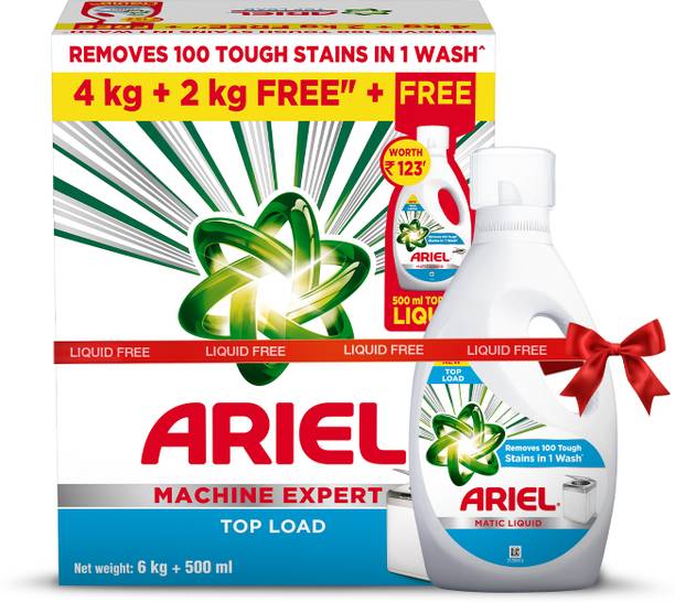 Ariel Matic Top Load 6kg+500ml Liquid Detergent Powder