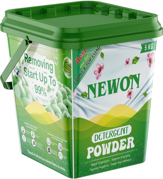 NEWON Detergent Powder Bucekt 5 Kg | For Top & Front Load, Better clean Detergent Powder 5 kg