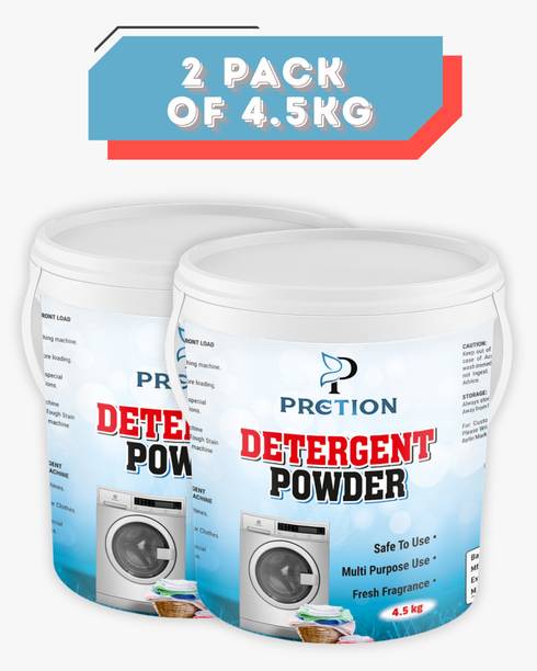 PRETION Deep Clean Pro Detergent Powder 9 kg Tough Stain Laundry Wash Detergent Powder (Fresh)