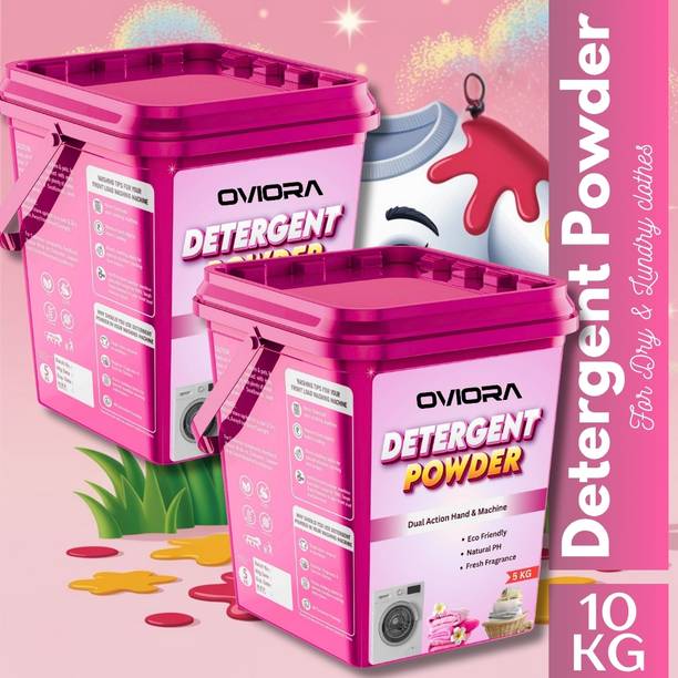 OVIORA Detergent Powder 10 Kg Tough Stains Removal Bright Laundry Fresh Fragrance Detergent Powder (Fresh)
