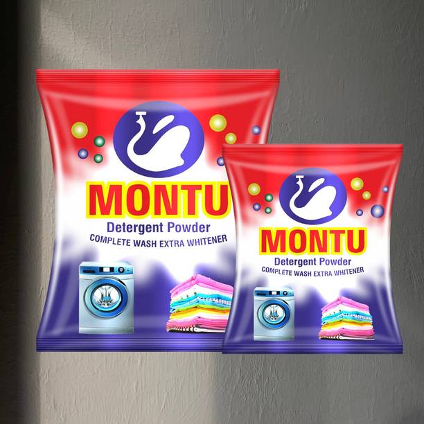 MONTU Surf ( Pack of 2 Combo ) Care Your Clothes Remove Tough Stain For Top-Front Load Detergent Powder (Lime & Lemon Fragrance For 8 Hours)