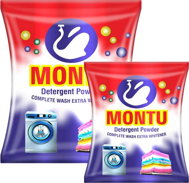 MONTU Surf ( Pack of 2 Combo ) Remove Stain , Dirt Laundry Washing Machine Powder Detergent Powder (Lime & Lemon Fragrance For 8 Hours)