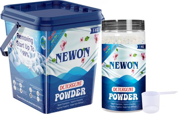 NEWON Detergent Powder Bucekt 5+1 Kg | For Top & Front Load, Active Clean Detergent Powder 6 kg