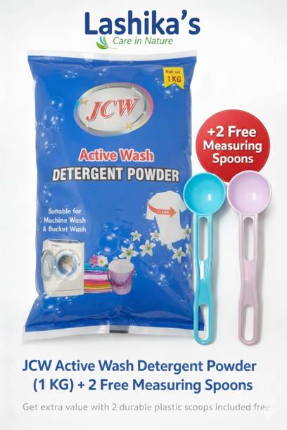 Lashika Detergent Powder 1.KG Free 2 Spoons Combo Detergent Powder (Jasmine)