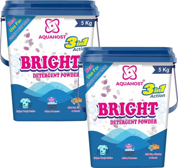 AQUAHOST Premium Quality top load & front load machine ( 10 kg ) Detergent Powder (Active Fresh)