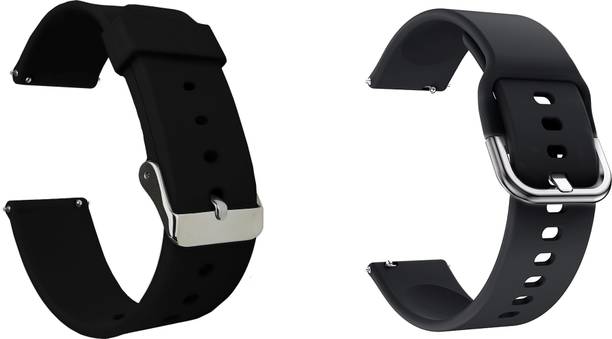 ACM WSM78B22BKBK1315 Pack of 2 Watch Strap Silicone 22mm for Fossil Gen 5e 44mm Ftw4056 Ftw4049 Smartwatch (Black) Smart Watch Strap