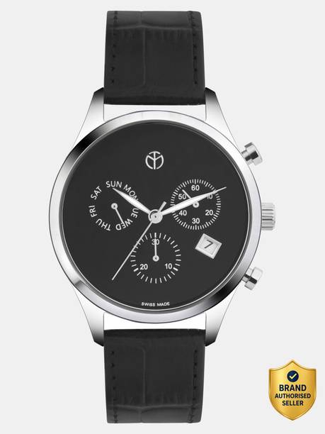 Swiss Made Black Dial Analog Watch  - For Men H411CHLNM