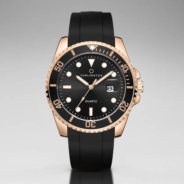 Carlington Meridian Series Premium Gents Wrist Watches Analog Watch - For Men CT 4030 PU Rose Black_1