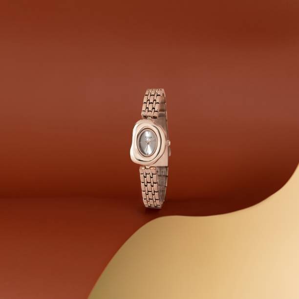 Sonata Poze 7 Silver Dial Rose Gold Sheet Metal Strap Analog Watch - For Women SP80148WM01W